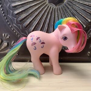Vintage 1983 My Little Pony G1 Rainbow Pony PARASOL Glitter Umbrellas